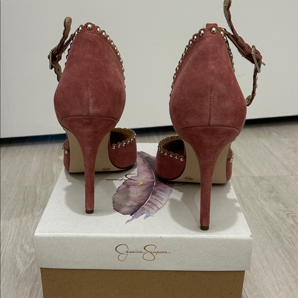 Jessica Simpson Pink Studded Suede Pumps - Picture 4 of 6